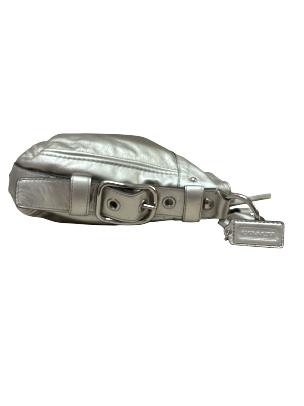 Y2K Coach Metallic Silver Leather Zoe Hobo Bag - Picture 5 of 13